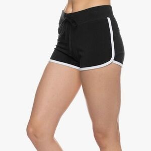 Women's Black Athletic Dolphin Shorts with White Trim